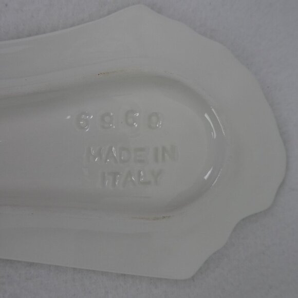 Vintage Italian Leek Onion Spoon Rest Majolica Relish Tray Made in Italy Ceramic - Picture 6 of 6